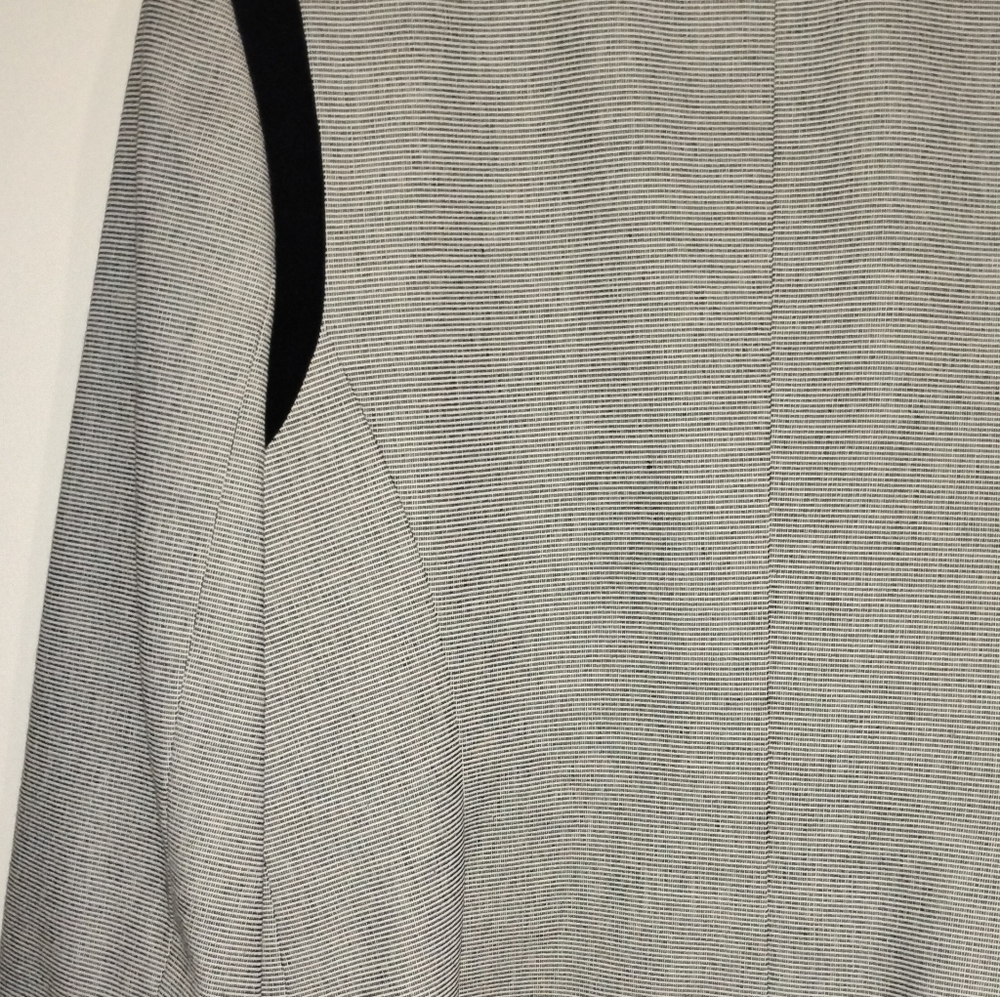 Stylish Blazer Kasper Cotton lined Kasper Open Blazer Woman’s 6P Black trim Ac - Picture 9 of 13